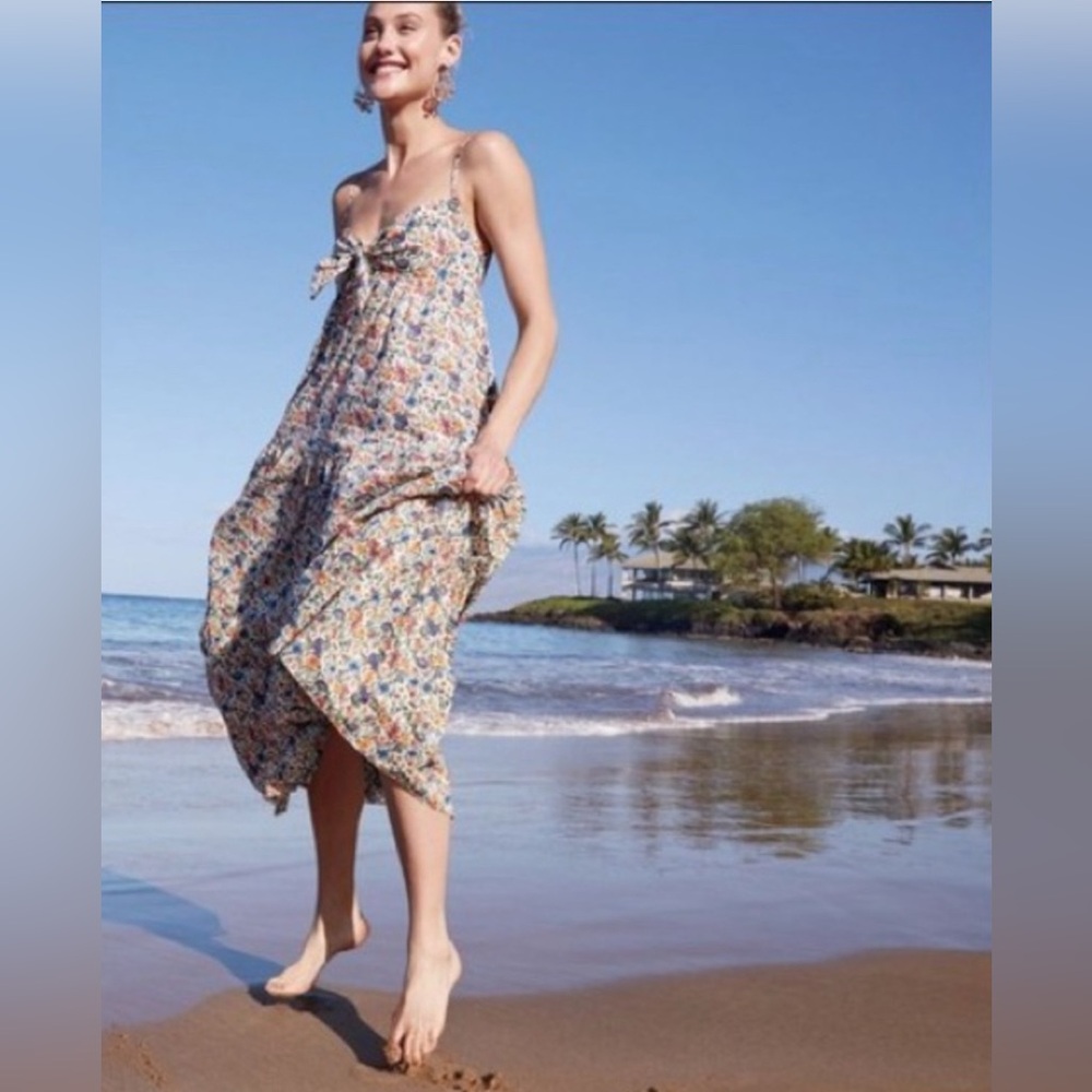 ☀️ J CREW Tie Front Dress in Liberty of London Rachel Floral.